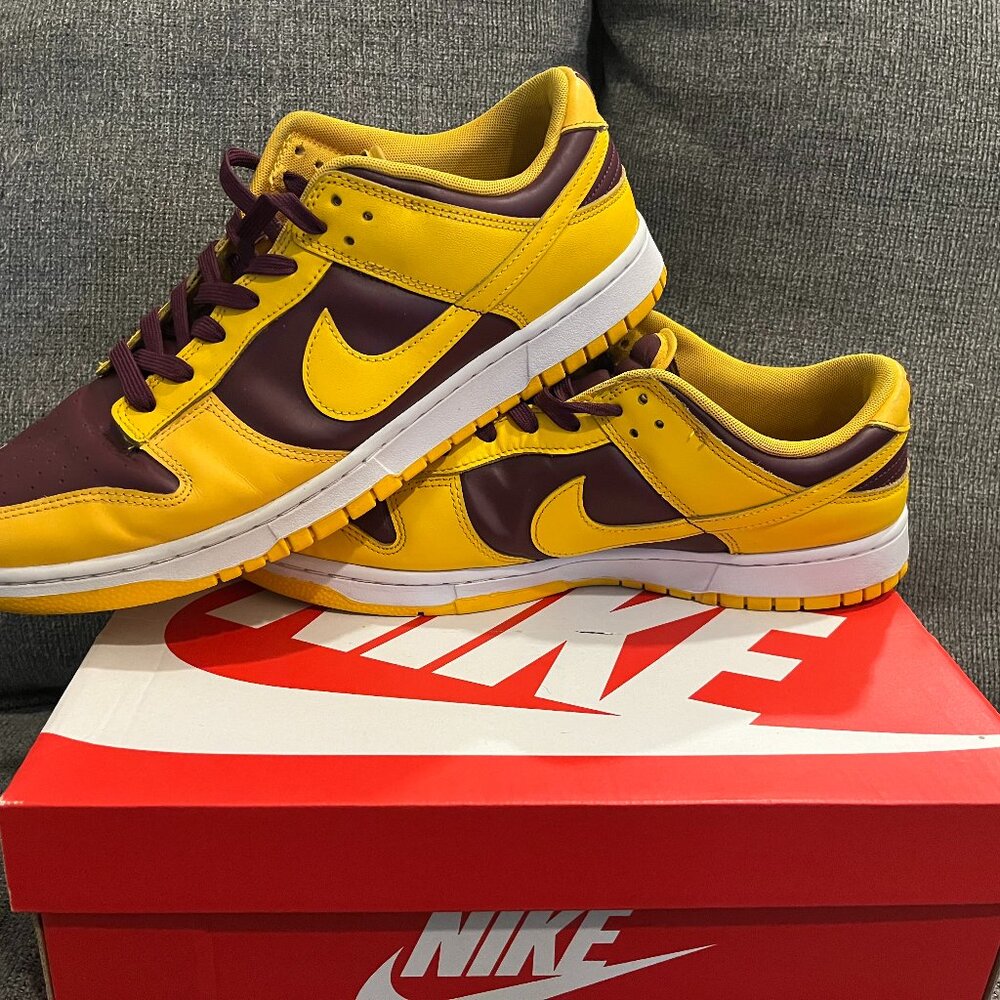🔥👟 Nike Dunk Low Burgundy / Yellow – Men’s Size 13 – Great Condition – No Box